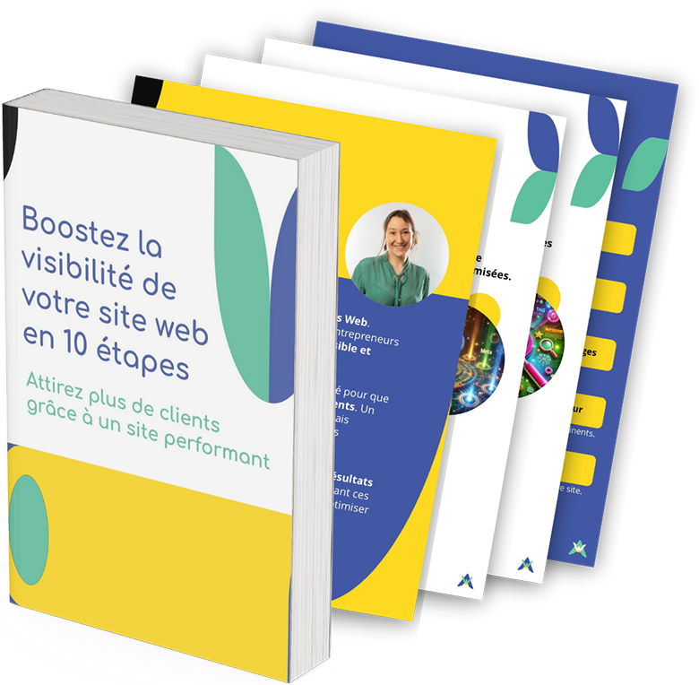 Guide "Boostez la visibilité de votre site web en 10 étapes" avec stratégies actionnables pour attirer plus de clients.